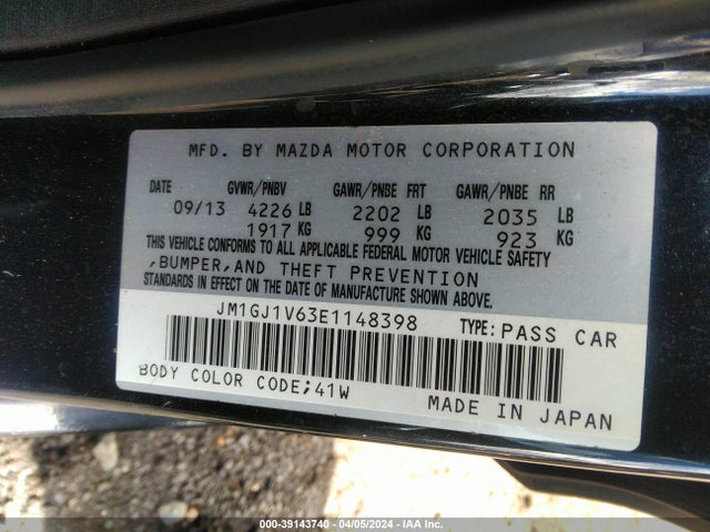 Mazda Mazda6 I Touring 2014 JM1GJ1V63E1148398 Image 9