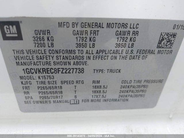 Chevrolet Silverado 1500 2lt 2015 1GCVKREC8FZ227738 Image 9