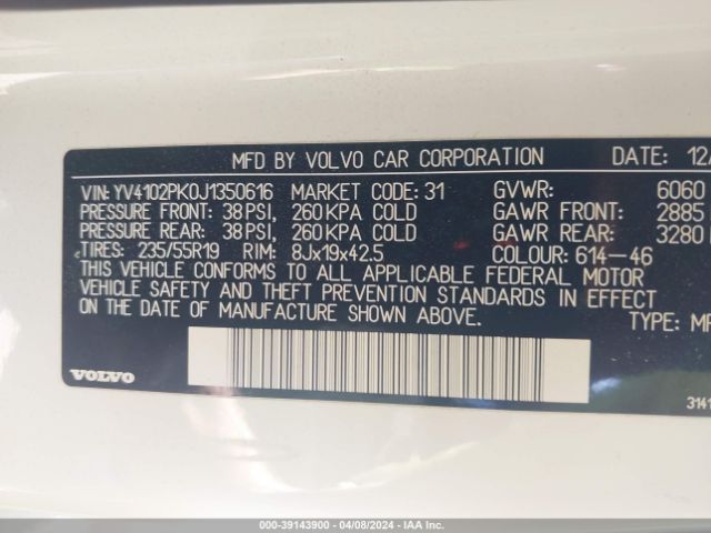 YV4102PK0J1350616 Volvo Xc90 T5 Momentum