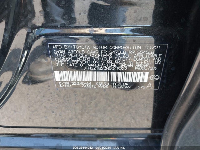 JTHSZ1B23N5049222 Lexus Is 350 F Sport