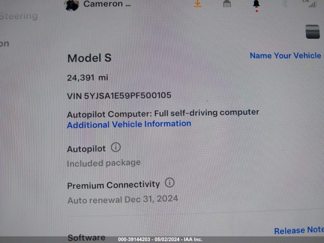 Tesla Model S Dual Motor All-wheel Drive/standard Range 2023 5YJSA1E59PF500105 Image 7