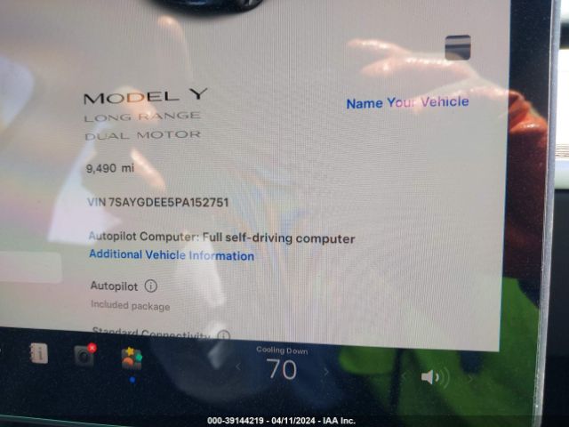 7SAYGDEE5PA152751 Tesla Model Y Awd/long Range Dual Motor All-wheel Drive