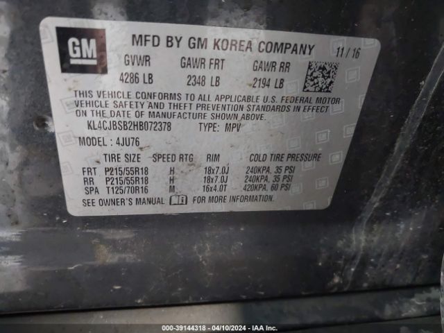 KL4CJBSB2HB072378 Buick Encore Preferred Ii