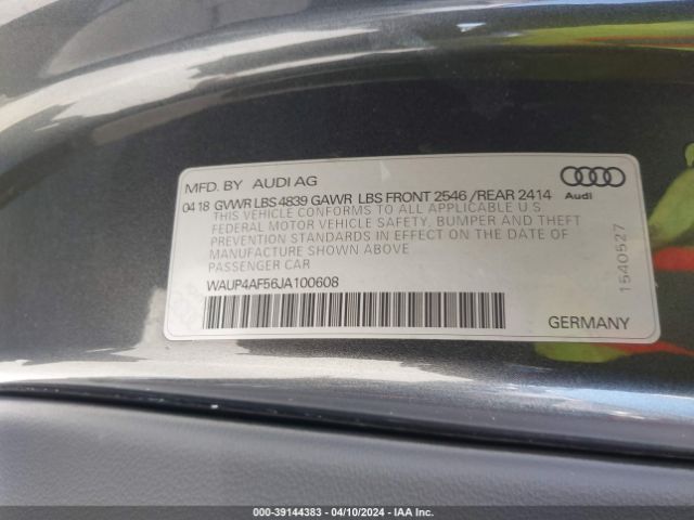 WAUP4AF56JA100608 Audi S5 3.0t Premium Plus