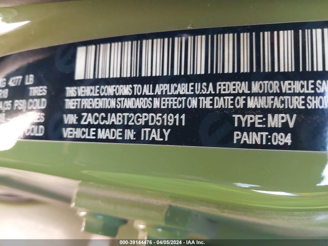 ZACCJABT2GPD51911 Jeep Renegade 75th Anniversary