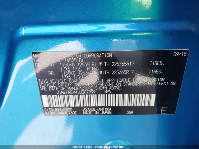 Toyota RAV4 LE 2018 JTMZFREV4JJ207999 Image 9