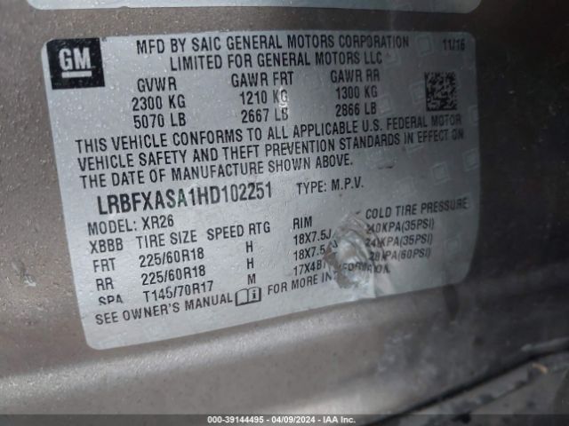 LRBFXASA1HD102251 Buick Envision Preferred