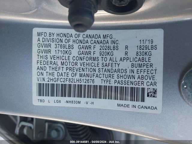 Honda Civic Sport 2020 2HGFC2F82LH512676 Image 9