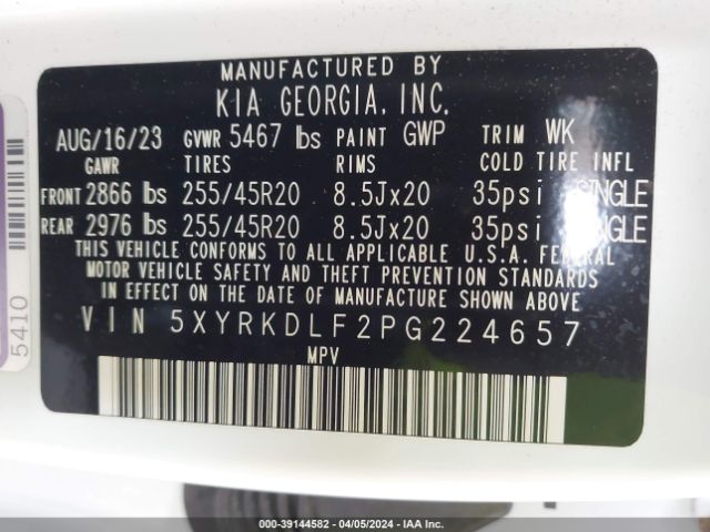 5XYRKDLF2PG224657 KIA Sorento X-line Sx Prestige