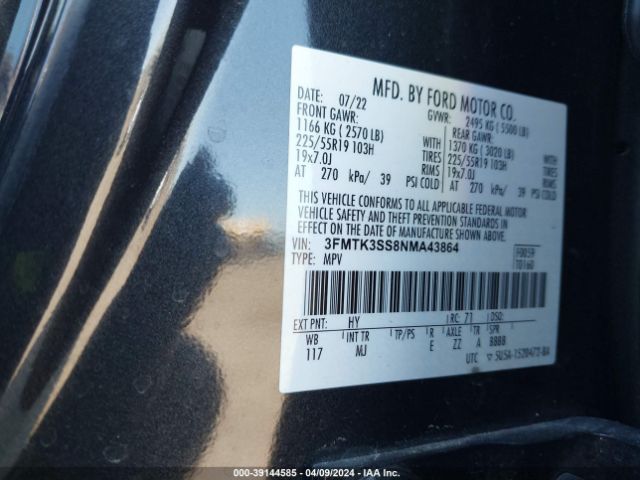 3FMTK3SS8NMA43864 Ford Mustang Mach-e Premium