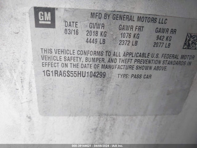 Chevrolet VOLT LT 2017 1G1RA6S55HU104299 Image 9