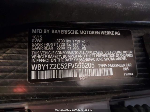 WBY1Z2C52FV556205 BMW I3