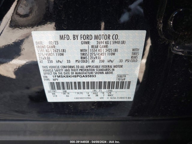 Ford Explorer St-line 2023 1FMSK8KH8PGA95893 Image 9