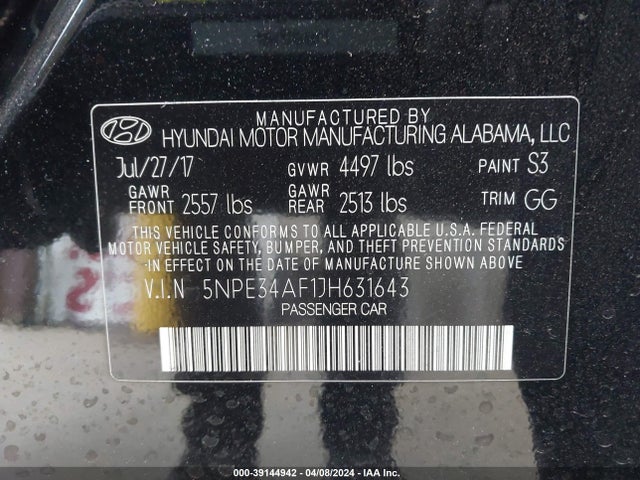 Hyundai SONATA SEL 2018 5NPE34AF1JH631643 Image 9