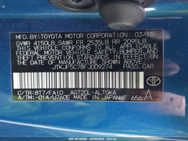 JTKJF5C78FJ009274 Scion TC