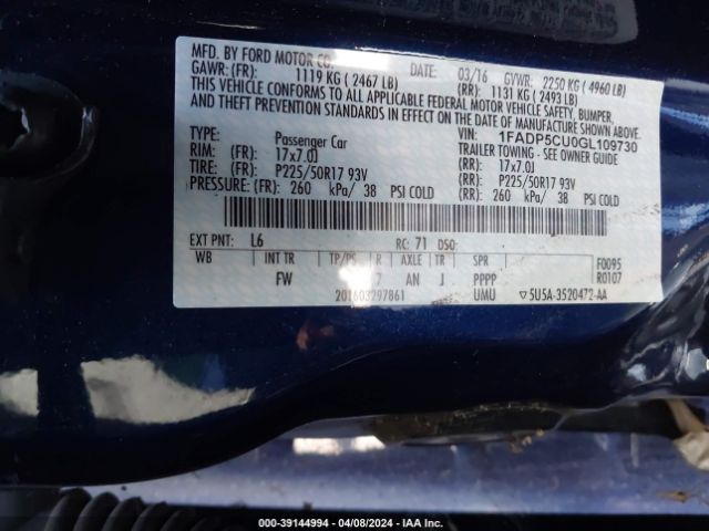 1FADP5CU0GL109730 Ford C-max Energi Sel