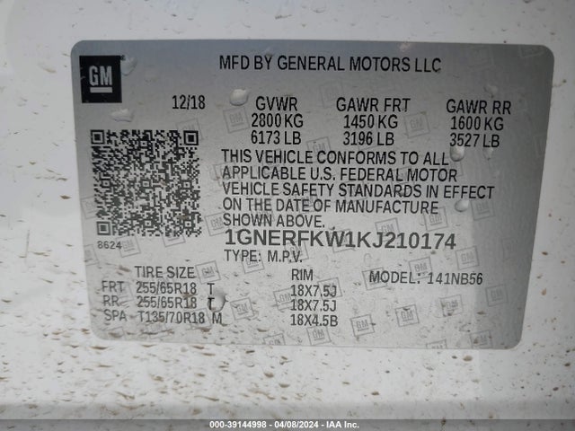 Chevrolet Traverse Ls 2019 1GNERFKW1KJ210174 Image 9