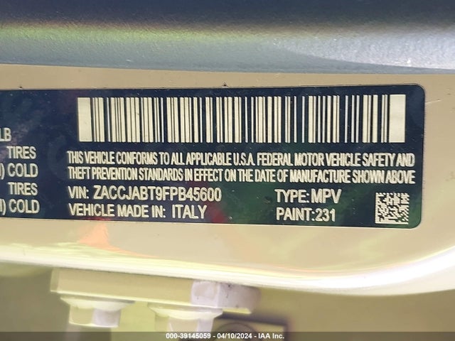 Jeep Renegade Latitude 2015 ZACCJABT9FPB45600 Image 9