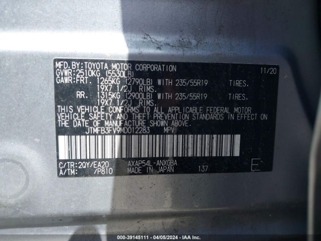 JTMFB3FV9MD012283 Toyota Rav4 Prime Xse