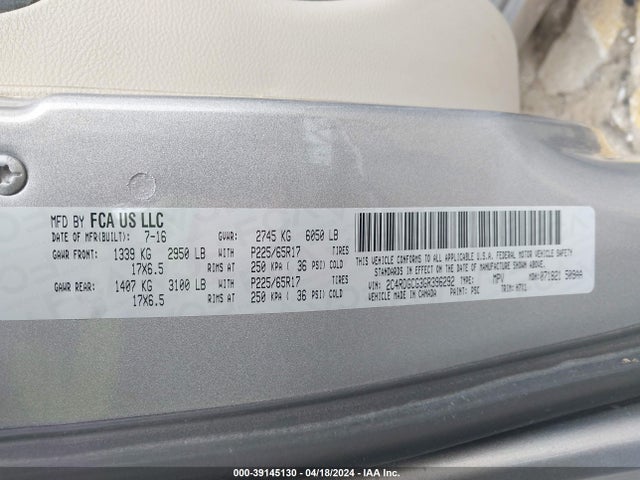 Dodge Grand Caravan Sxt 2016 2C4RDGCG3GR396292 Image 9