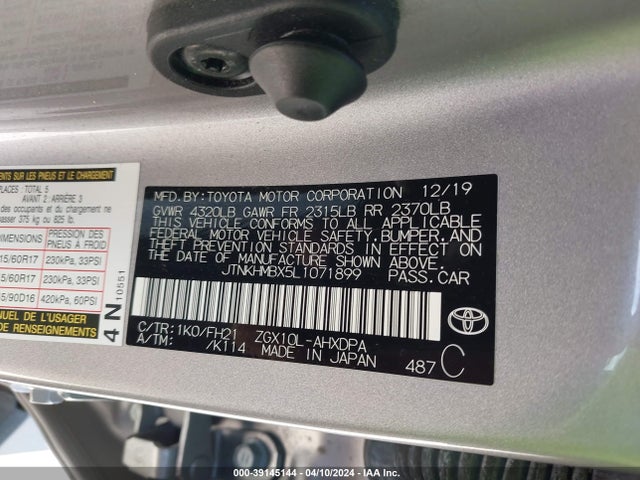Toyota C-HR LE 2020 JTNKHMBX5L1071899 Image 9