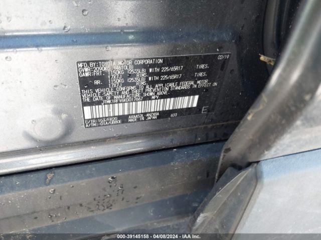 JTMK1RFV6KD017667 Toyota RAV4 LE