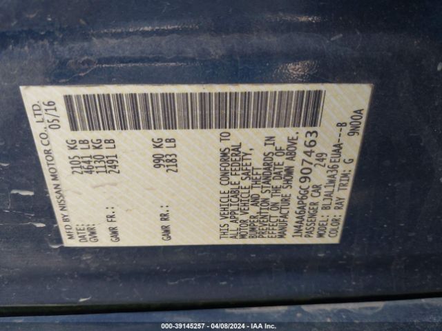 1N4AA6AP6GC907463 Nissan Maxima 3.5 Sr