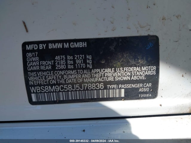 BMW M3 Cs 2018 WBS8M9C58J5J78836 Image 9
