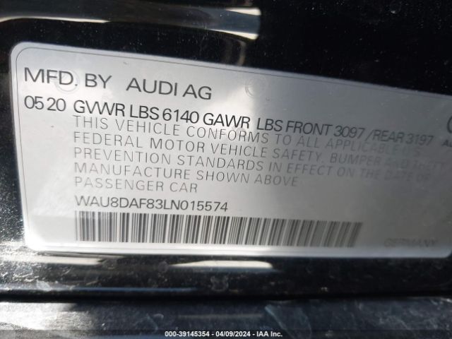 WAU8DAF83LN015574 Audi A8 L 55 Tfsi Quattro Tiptronic