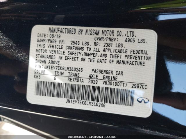 JN1EV7EK6LM340246 Infiniti Q60 Luxe