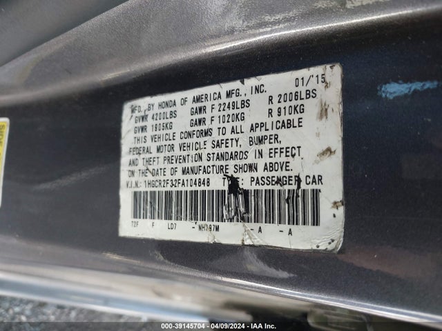 Honda Accord 2015 1HGCR2F32FA104848 Image 22