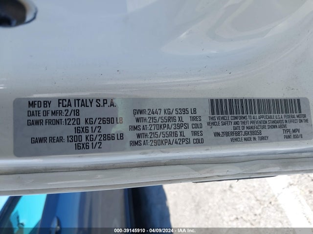 RAM Promaster City Tradesman Slt 2018 ZFBERFBB7J6K98058 Image 9