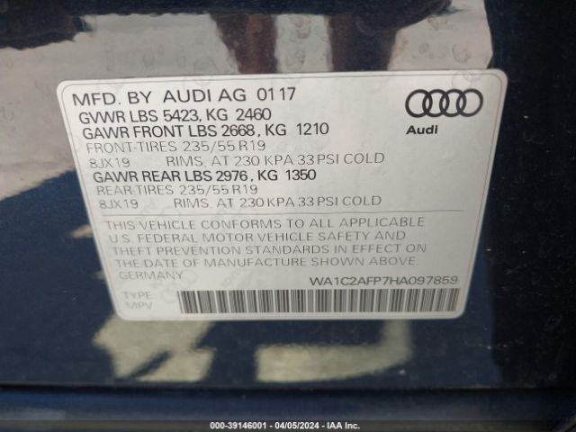 2017 AUDI Q5 WA1C2AFP7HA097859 Photo 8