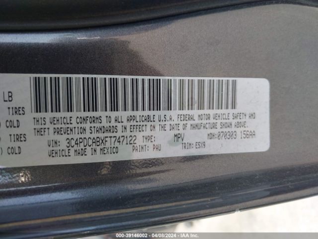 3C4PDCABXFT747122 Dodge Journey American Value Pkg