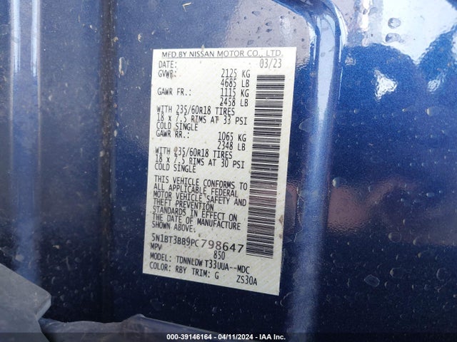 Nissan Rogue Sv Intelligent Awd 2023 5N1BT3BB9PC798647 Image 9