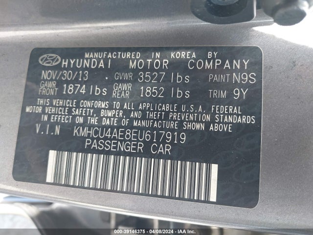 Hyundai ACCENT GLS 2014 KMHCU4AE8EU617919 Image 9