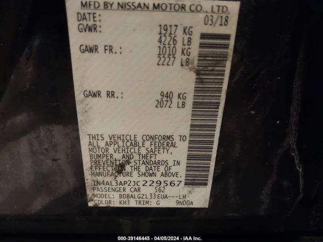 Nissan Altima 2.5 S 2018 1N4AL3AP2JC229567 Image 9