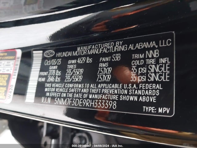Hyundai TUCSON SEL 2024 5NMJF3DE9RH333398 Image 9