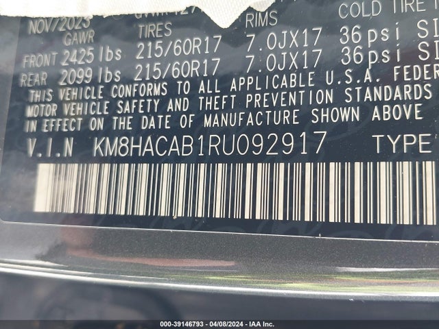 Hyundai Kona Se 2024 KM8HACAB1RU092917 Image 9
