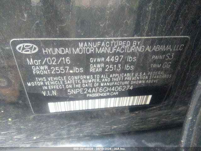 Hyundai SONATA SE 2016 5NPE24AF6GH406274 Image 9