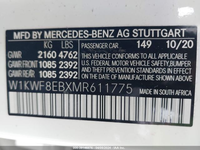W1KWF8EBXMR611775 Mercedes-Benz C 300 4matic