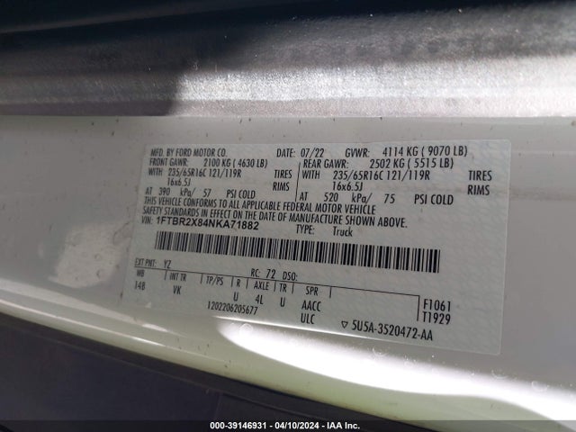 Ford Transit-250 2022 1FTBR2X84NKA71882 Image 9