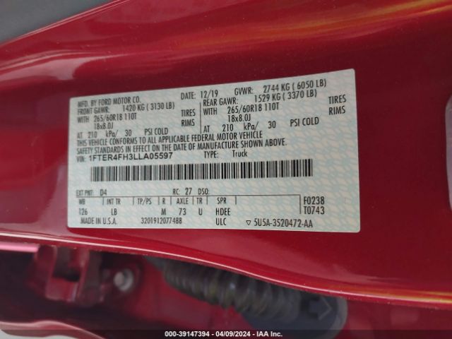 1FTER4FH3LLA05597 Ford Ranger Xlt
