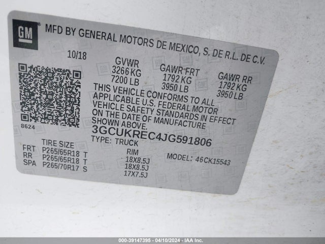 Chevrolet Silverado 1500 2lt 2018 3GCUKREC4JG591806 Image 9