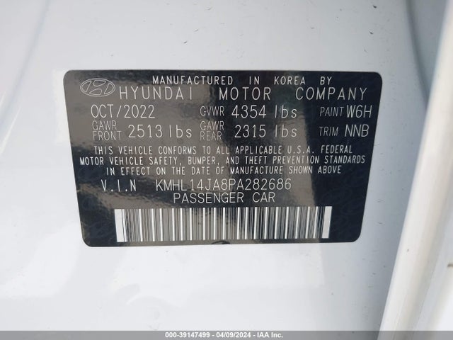 Hyundai SONATA SEL 2023 KMHL14JA8PA282686 Image 9