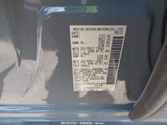 Nissan Frontier Pro-x 4x2 2023 1N6ED1EJ7PN614586 Image 9
