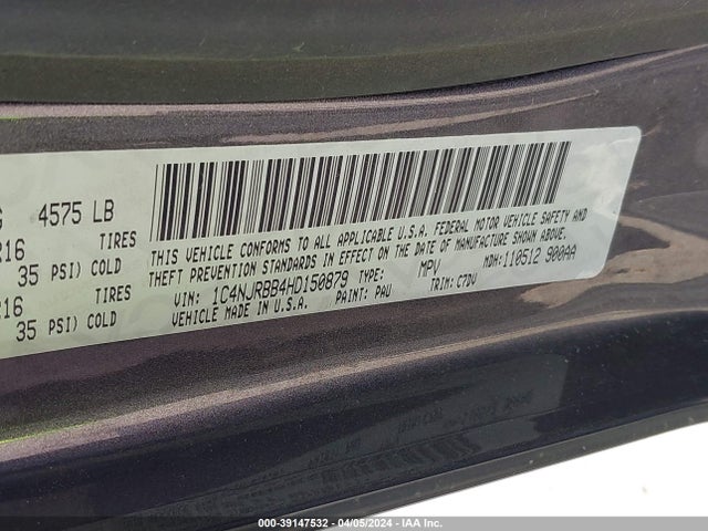 1C4NJRBB4HD150879 Jeep Patriot Sport 4x4