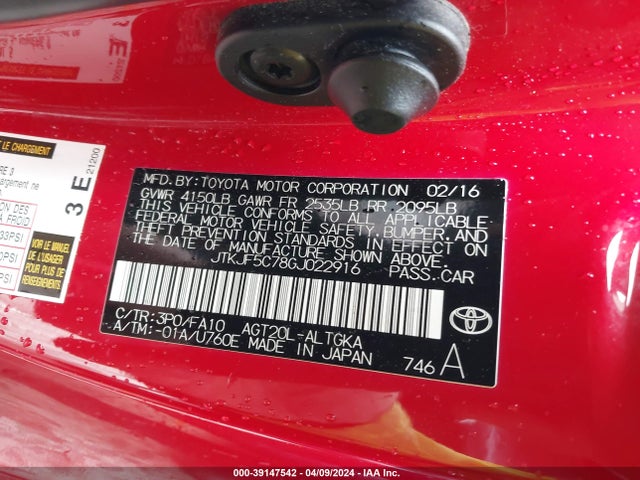 Scion TC 2016 JTKJF5C78GJ022916 Image 9