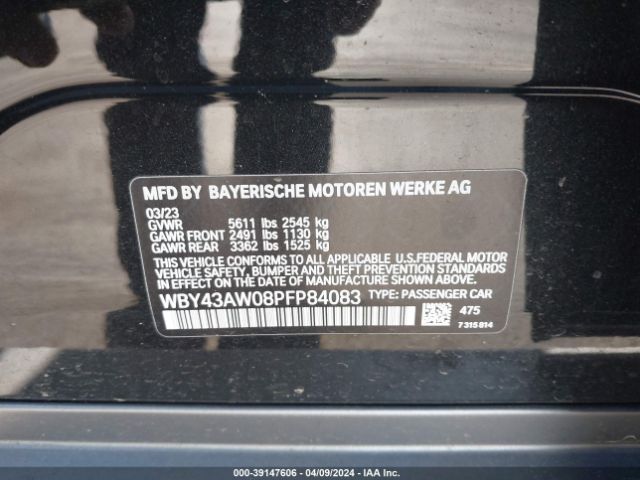 WBY43AW08PFP84083 BMW I4 Edrive35