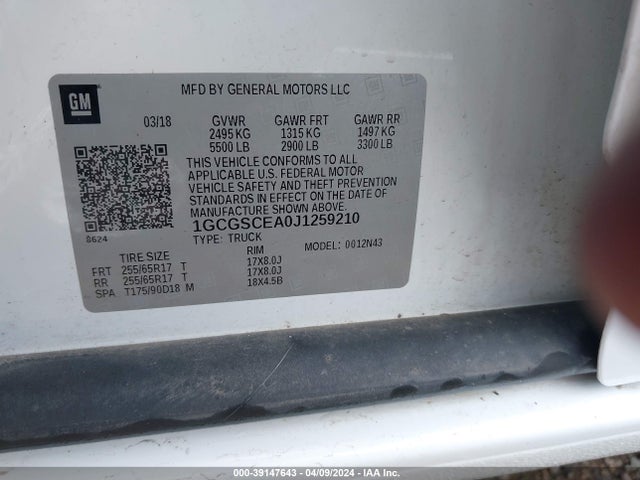 Chevrolet Colorado Lt 2018 1GCGSCEA0J1259210 Image 9